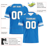 Custom Blue White Detroit Personalized Authentic Football Jersey FBJ02-E0601-1